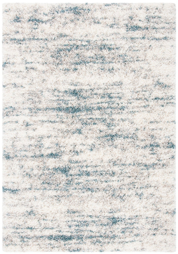 Fontana Shag  800 Fontana Shag 873 Shag & Flokati Power Loomed Polypropylene Pile Rug Ivory / Teal