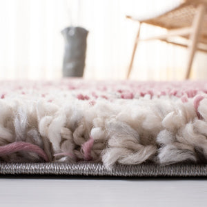 Fontana Shag  800 Fontana Shag 875 Shag & Flokati Power Loomed Polypropylene Pile Rug Pink / Grey