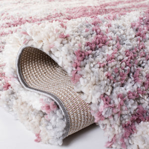 Fontana Shag  800 Fontana Shag 875 Shag & Flokati Power Loomed Polypropylene Pile Rug Pink / Grey