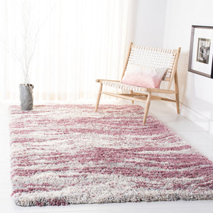 Fontana Shag  800 Fontana Shag 875 Shag & Flokati Power Loomed Polypropylene Pile Rug Pink / Grey