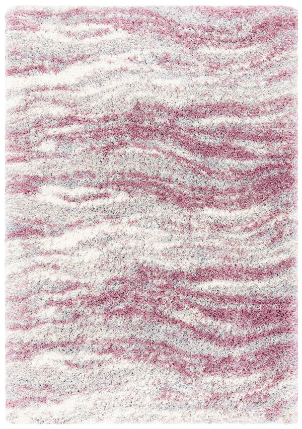 Fontana Shag  800 Fontana Shag 875 Shag & Flokati Power Loomed Polypropylene Pile Rug Pink / Grey