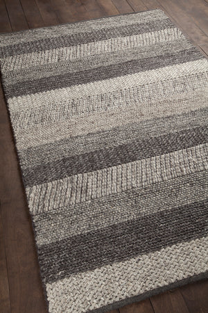 Chandra Rugs Forstel 100% Wool Hand-Woven Contemporary Rug Grey Mix 9' x 13'