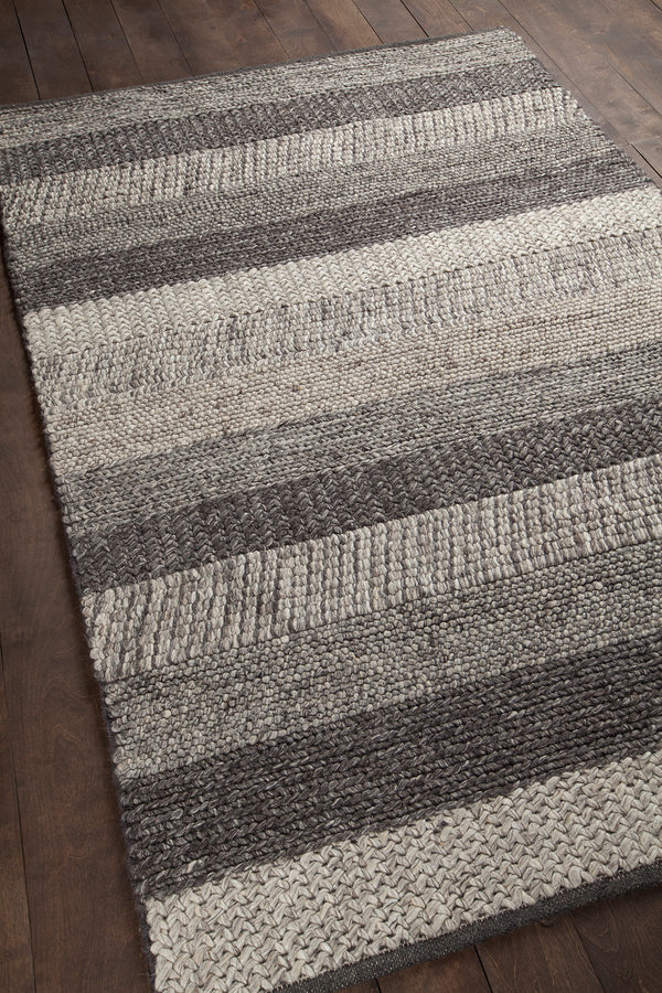 Chandra Rugs Forstel 100% Wool Hand-Woven Contemporary Rug Grey Mix 9' x 13'
