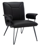 Johannes 17.3"H Mid Century Modern Leather Arm Chair