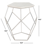 Modern Pentagon Marble Top Side Table