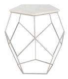 Modern Pentagon Marble Top Side Table