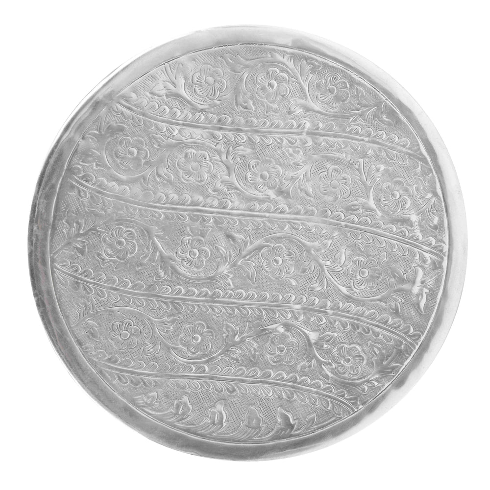 Adrien Contemporary Silver End Table - Luxurious Metal Accent for Living Room Sophistication