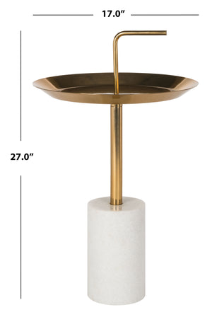 Apollo Modern Round Brass Side Table with Marble Base – Elegant Design for Chic Living Rooms