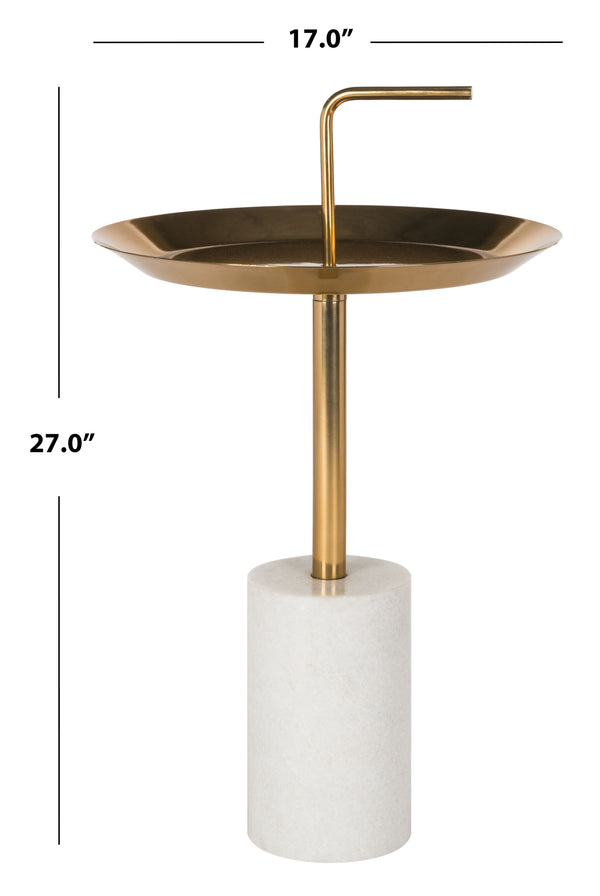 Apollo Modern Round Brass Side Table with Marble Base – Elegant Design for Chic Living Rooms