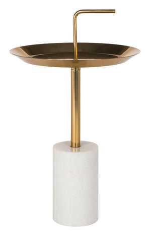 Apollo Modern Round Brass Side Table with Marble Base – Elegant Design for Chic Living Rooms