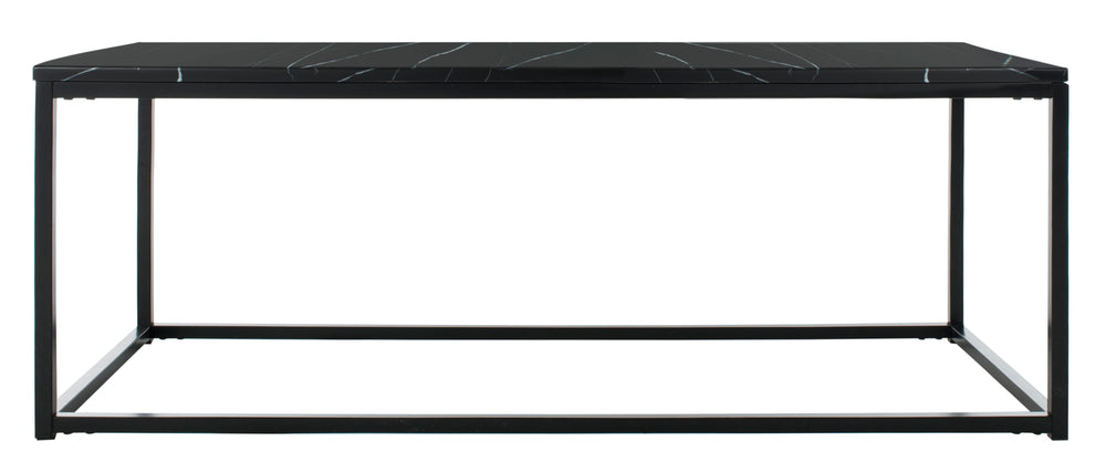 Baize Modern Coffee Table with Black Marble Top - Bauhaus-Inspired Geometric Design for Living Rooms