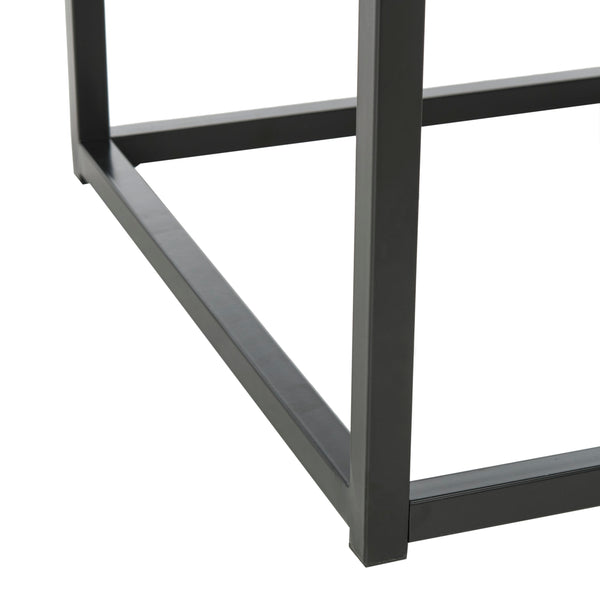 Baize End Table - Modern Luxury with Black Marble Top & Chic Parson's Style Frame for Living Rooms