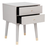 Lyla Mid Century Retro Silver Cap Nightstand