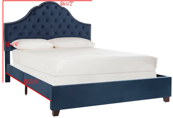 Beckham Bed: Luxurious Contemporary Velvet Upholstered Design with Tufted Detail and Nickel Accents