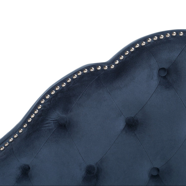 Beckham Bed: Luxurious Contemporary Velvet Upholstered Design with Tufted Detail and Nickel Accents