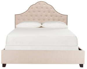 Beckham Bed: Luxurious Contemporary Velvet Upholstered Design with Tufted Detail and Nickel Accents
