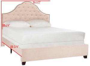 Beckham Bed: Luxurious Contemporary Velvet Upholstered Design with Tufted Detail and Nickel Accents