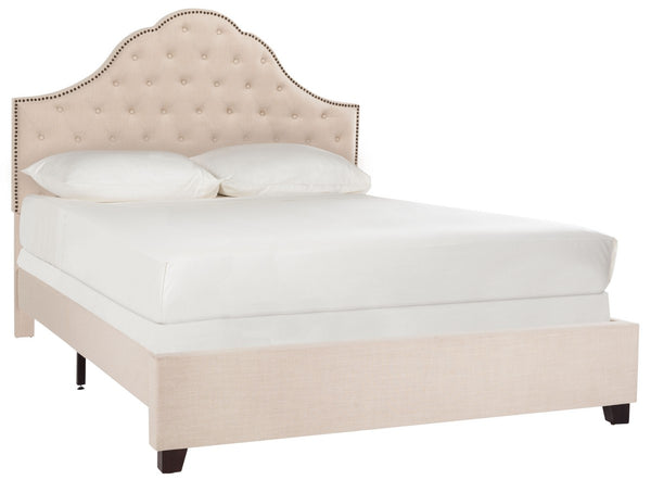 Beckham Bed: Luxurious Contemporary Velvet Upholstered Design with Tufted Detail and Nickel Accents