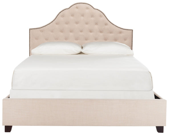 Beckham Bed: Luxurious Contemporary Velvet Upholstered Design with Tufted Detail and Nickel Accents