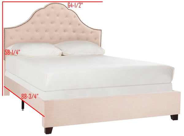 Beckham Bed: Luxurious Contemporary Velvet Upholstered Design with Tufted Detail and Nickel Accents