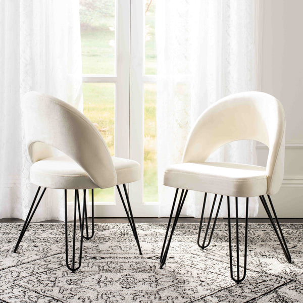 Jora Velvet Retro Dining Chairs - Elegant Set of 2 with Stylish Hairpin Legs for Modern Spaces