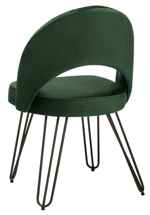 Jora Velvet Retro Dining Chairs - Elegant Set of 2 with Stylish Hairpin Legs for Modern Spaces