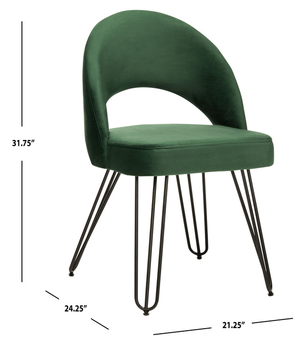 Jora Velvet Retro Dining Chairs - Elegant Set of 2 with Stylish Hairpin Legs for Modern Spaces