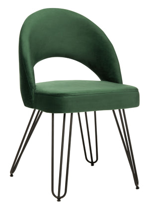 Jora Velvet Retro Dining Chairs - Elegant Set of 2 with Stylish Hairpin Legs for Modern Spaces