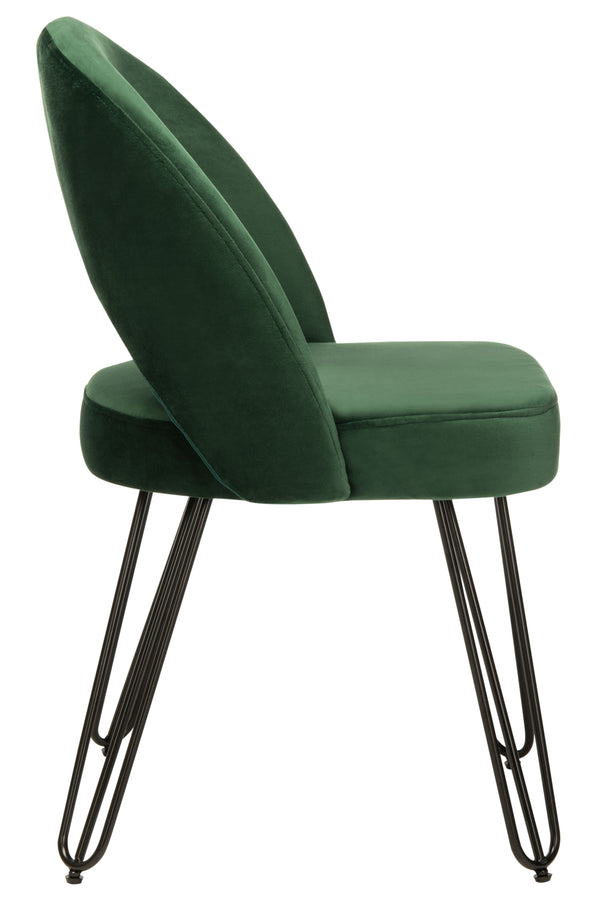 Jora Velvet Retro Dining Chairs - Elegant Set of 2 with Stylish Hairpin Legs for Modern Spaces