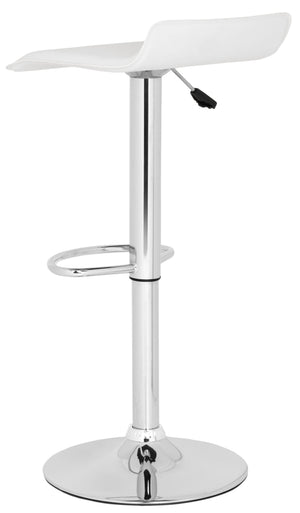Sheba Swivel Bar Stool - Modern Chrome Steel Design with Adjustable Height & Stylish White Faux Leather