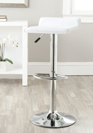 Sheba Swivel Bar Stool - Modern Chrome Steel Design with Adjustable Height & Stylish White Faux Leather