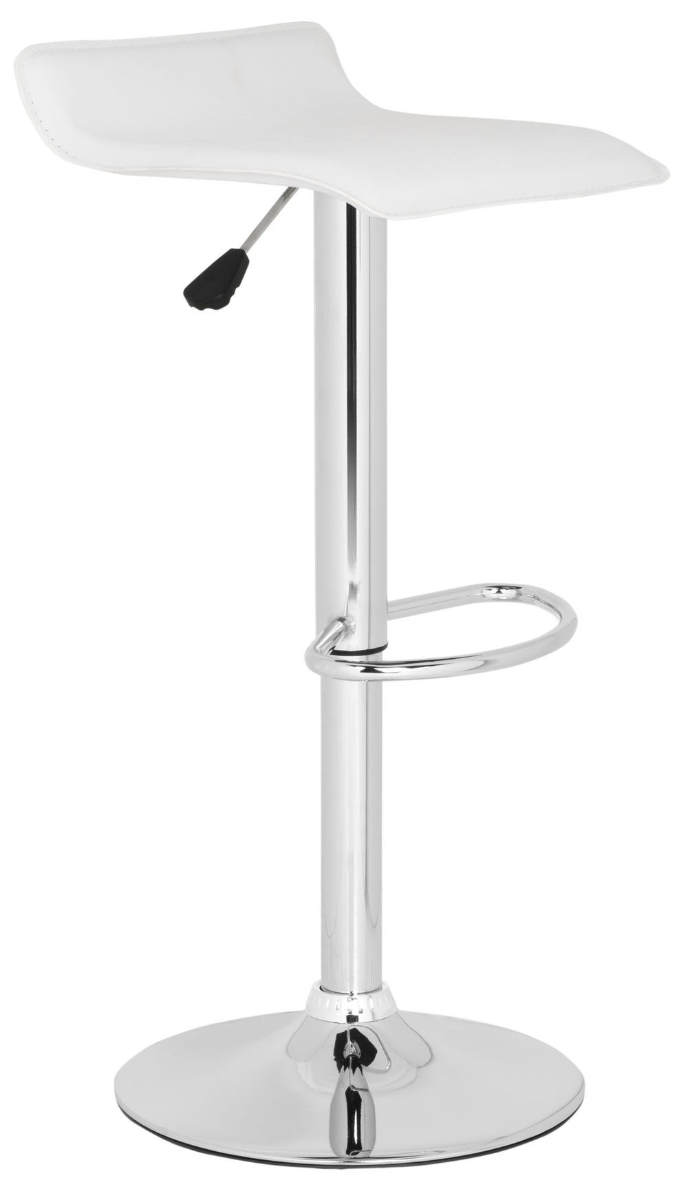 Sheba Swivel Bar Stool - Modern Chrome Steel Design with Adjustable Height & Stylish White Faux Leather