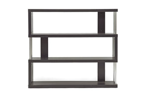 Baxton Studio Barnes Dark Brown Three-Shelf Modern Bookcase 