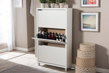 Baxton Studio Simms White Modern Shoe Cabinet