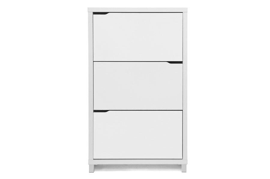 Baxton shoe cabinet discount white