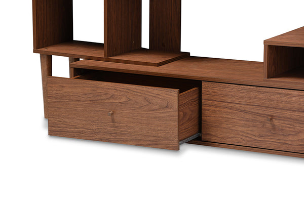 Baxton Studio Haversham Mid-century Retro Modern TV Stand Entertainment Center and Display Unit