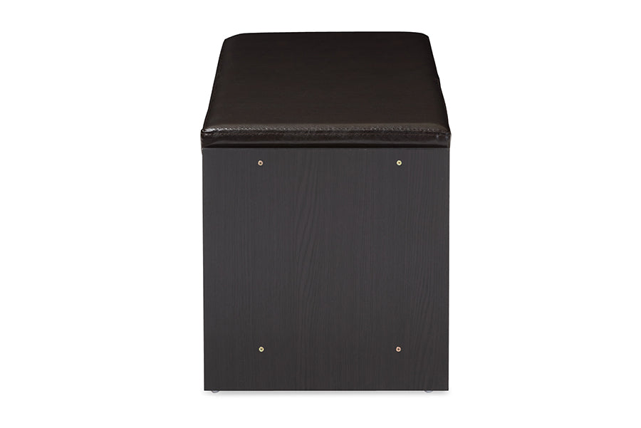 Clevedon Modern and Contemporary Dark Brown Wood Entryway Storage