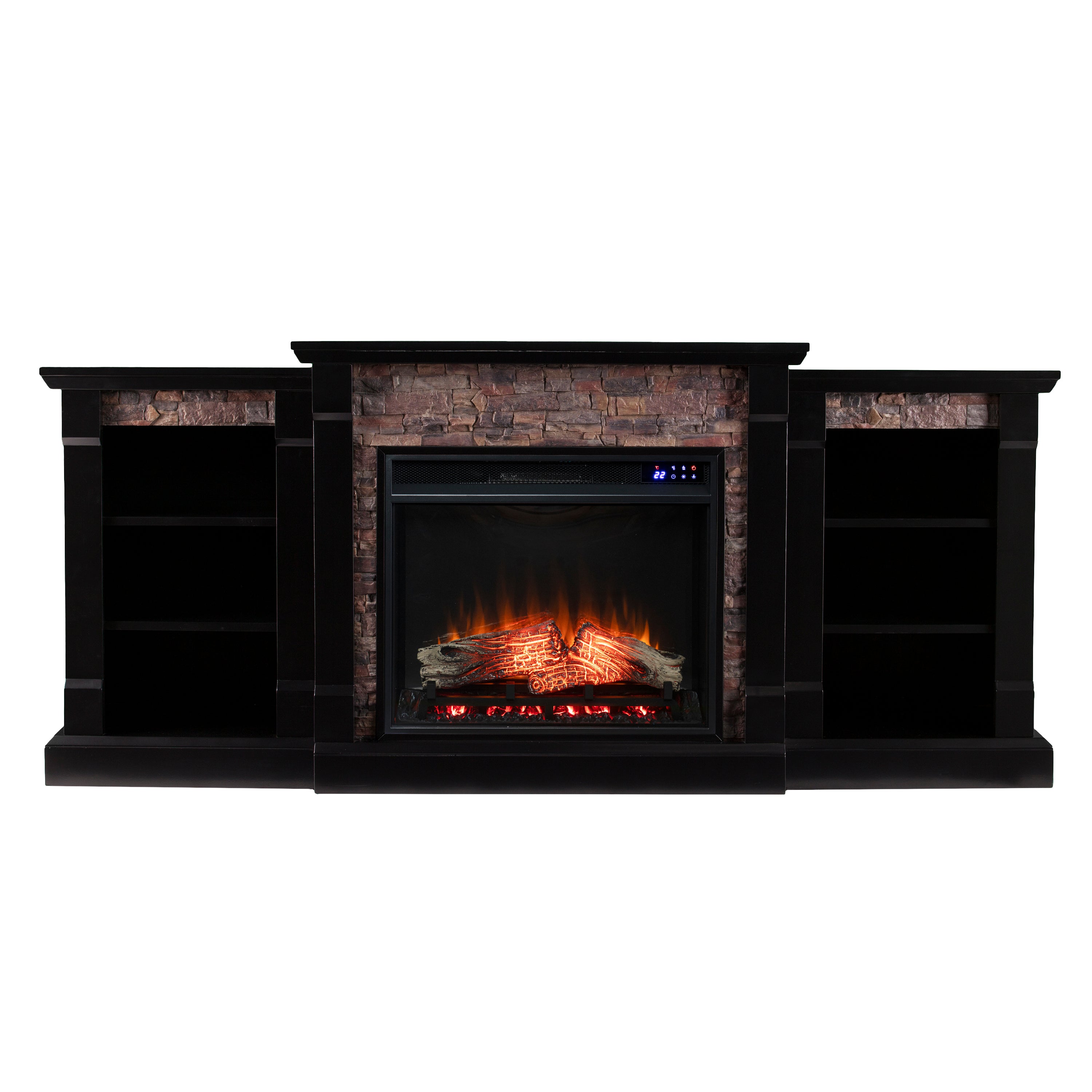 Gallatin Electric Fireplace with Bookcases - Thumbnail 2