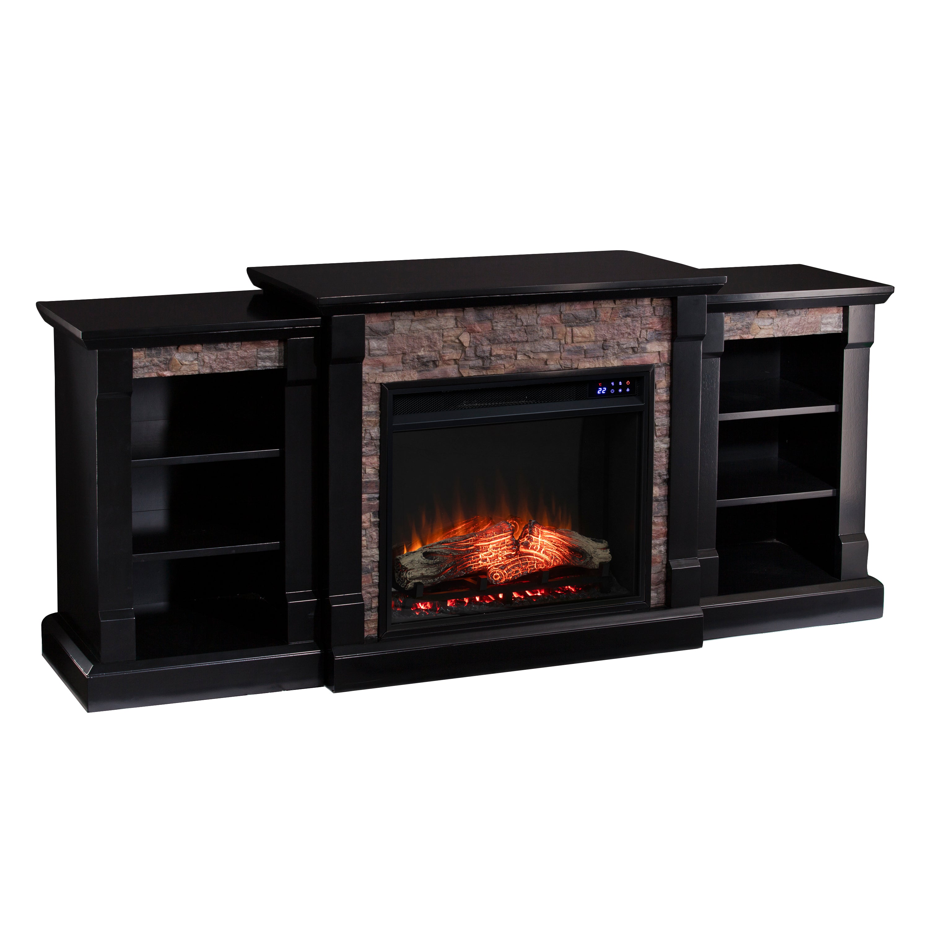 Gallatin Electric Fireplace with Bookcases - Thumbnail 5