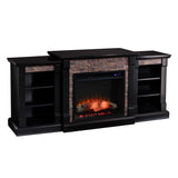 Sei Furniture Gallatin Touch Screen Electric Fireplace W Bookcases Fr8525