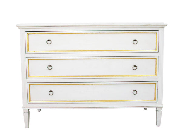 Zeugma FR854 White and Gold Accent Table