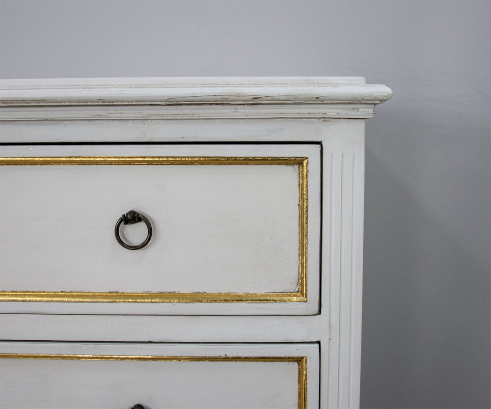 Zeugma FR854 White and Gold Accent Table