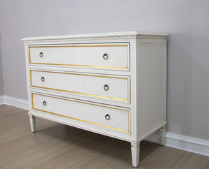 Zeugma FR854 White and Gold Accent Table