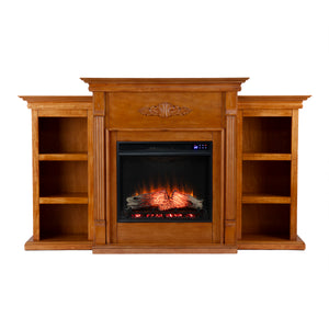 Sei Furniture Tennyson Touch Screen Electric Fireplace W Bookcases Fr8543