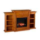 Sei Furniture Tennyson Touch Screen Electric Fireplace W Bookcases Fr8543