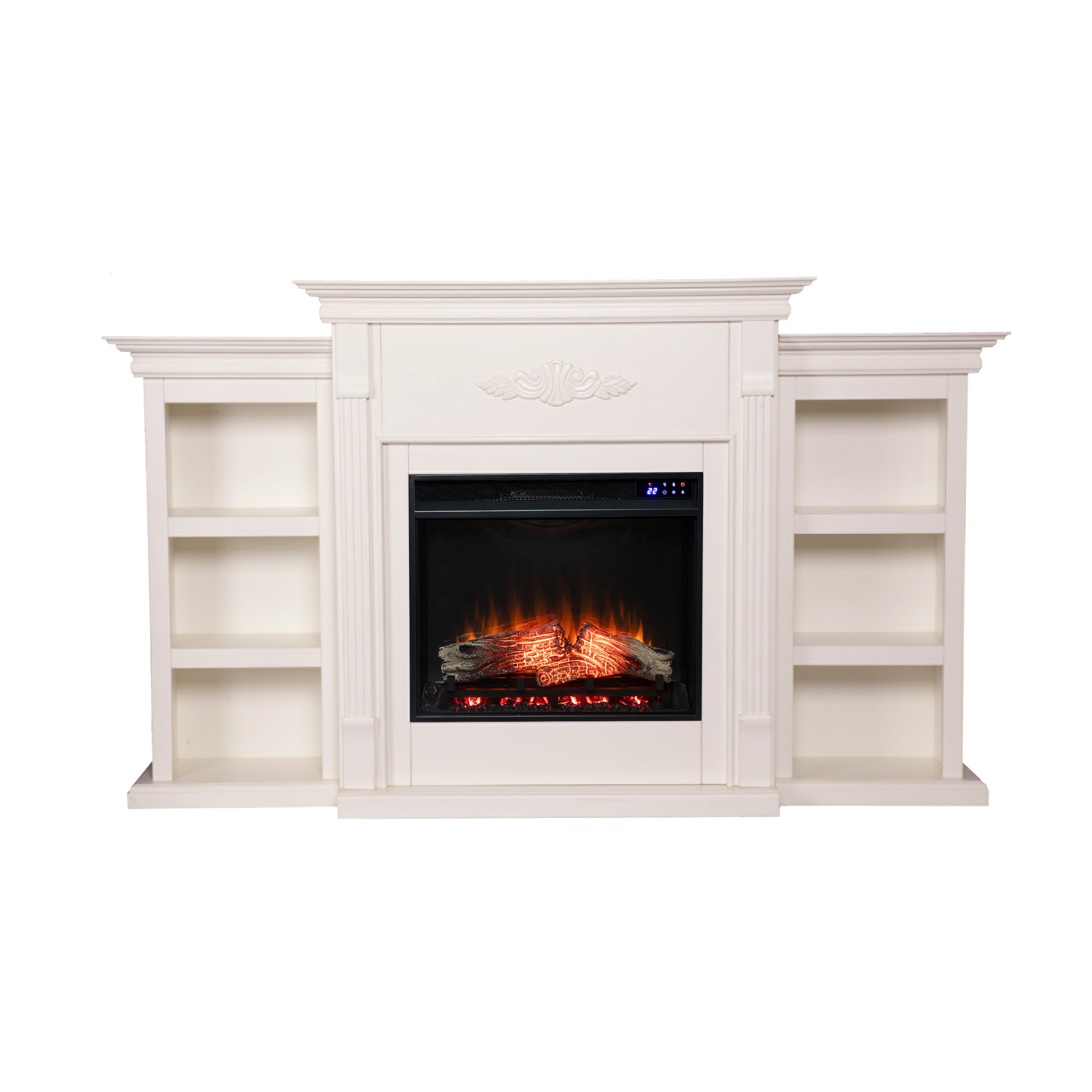 SEI Furniture Tennyson Electric Fireplace with Bookcases - Thumbnail 5
