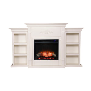 Sei Furniture Tennyson Touch Screen Electric Fireplace W Bookcases Fr8544
