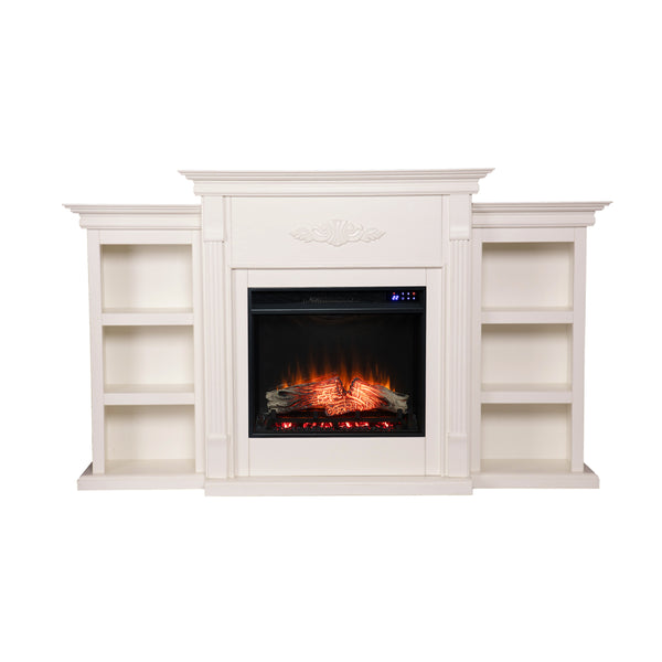 Sei Furniture Tennyson Touch Screen Electric Fireplace W Bookcases Fr8544