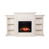 Sei Furniture Tennyson Touch Screen Electric Fireplace W Bookcases Fr8544