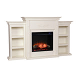 Sei Furniture Tennyson Touch Screen Electric Fireplace W Bookcases Fr8544